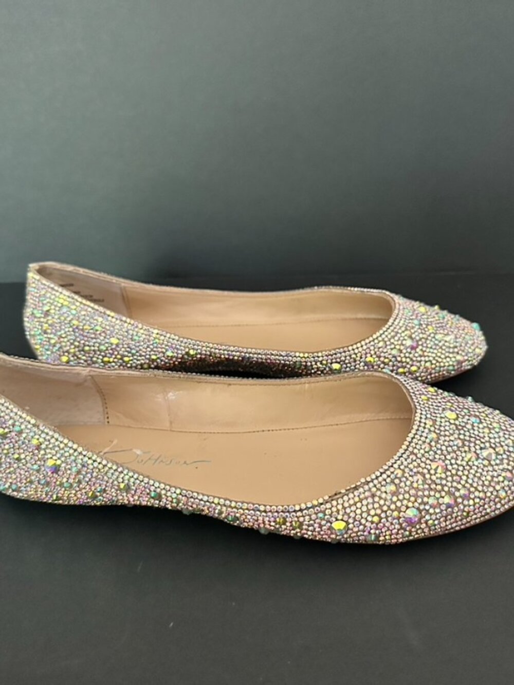 Betsey Johnson SB Ace Ballet Rhinestone Jeweled Flats Shoes Size 6M